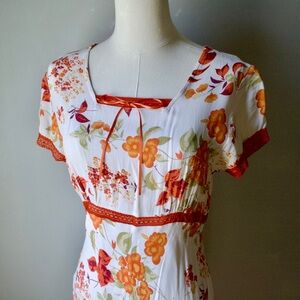 Vintage Chelsea Studio Sheer Bias Cut Floral Maxi Dress